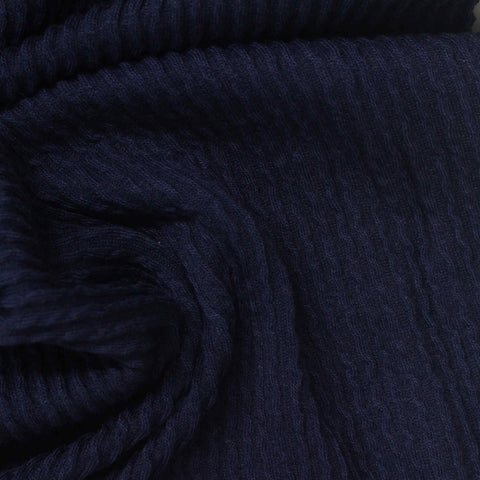 Polyester Viscose Stretch Jersey Knit Fabric, 208 gsm, 144 cm — Navy