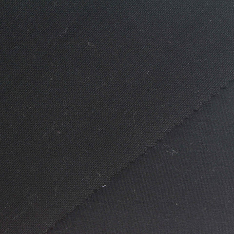 Cotton Stretch French Terry Fabric, 350 gsm, 310 cm — Black