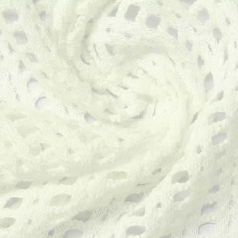 Polyester Viscose Stretch Knit Fabric, 230 gsm, 175 cm — White