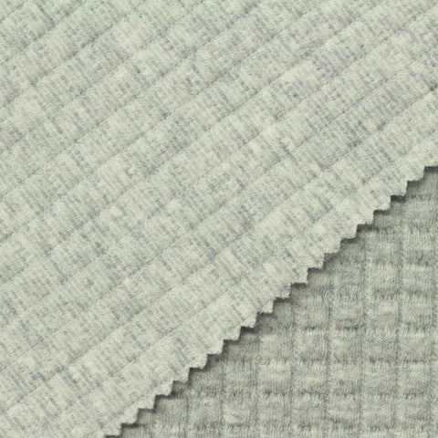 Jacquard Cotton Polyester Stretch Knit Fabric, 440 gsm, 153 cm — Grey