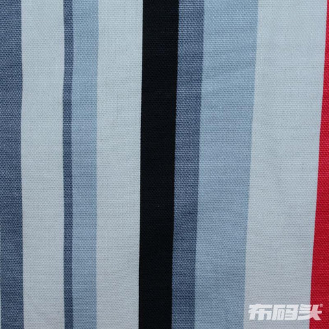 White Vertical-Stripe Canvas, Cotton