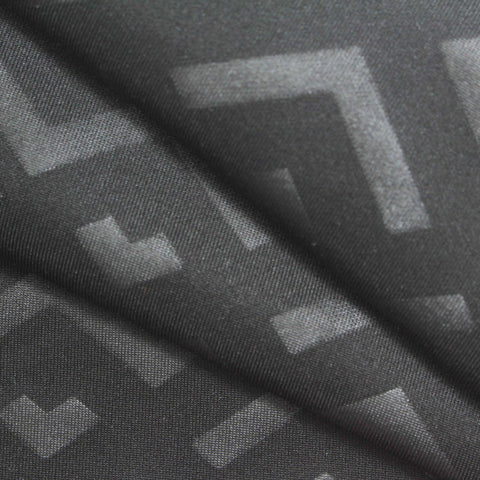 Dark Grey Geometric-Chevron Scuba Knit, Polyester