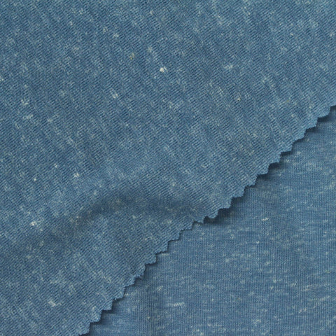 Polyester Linen Jersey Knit Fabric, 160 gsm, 170 cm — Blue, ref EF-276924