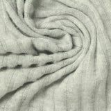 Brushed Polyester Viscose Stretch Rib Knit Fabric, 213 gsm, 152 cm — Grey — photo 1