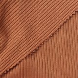 Brushed Polyester Stretch Rib Knit Fabric, 220 gsm — Orange — photo 1