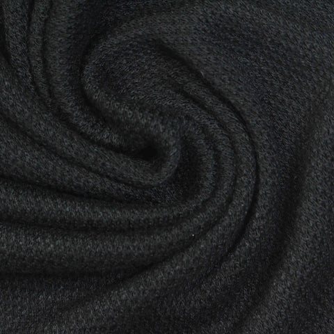 Jacquard Polyester Viscose Knit Fabric, 280 gsm, 160 cm — Black