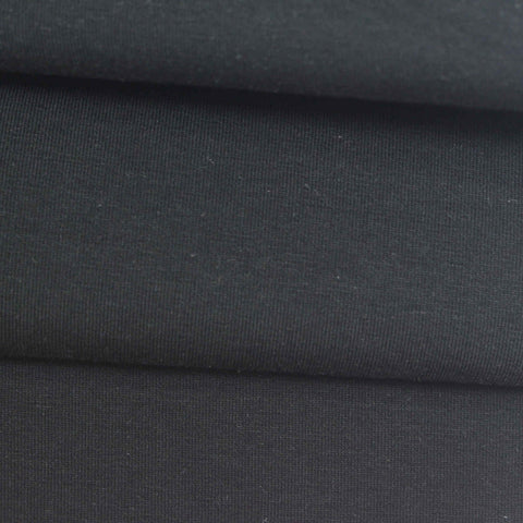 Cotton Stretch Scuba Knit Fabric, 400 gsm, 155 cm — Black