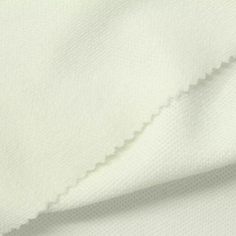Polyester Stretch Piqué Knit Fabric, 335 gsm, 156 cm — White