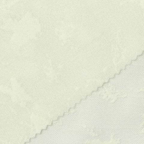 White Abstract-Floral Jacquard, Polyester