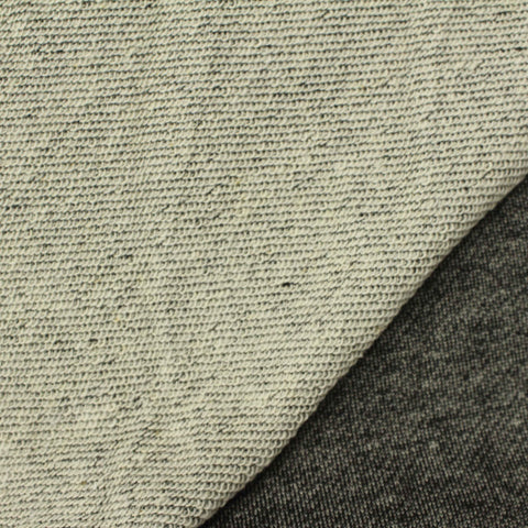 Black Marl French Terry, Cotton-Poly, 305 gsm