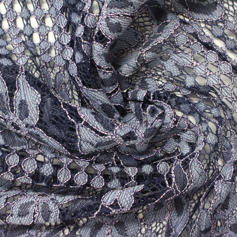 Blue Bold-Floral Lace, Nylon-Viscose