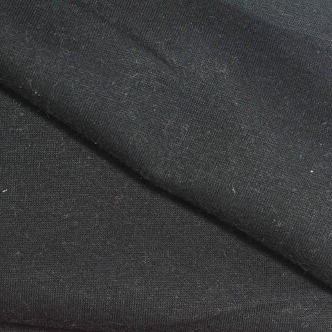 Brushed Polyester Cotton Knit Fabric, 300 gsm, 170 cm — Black
