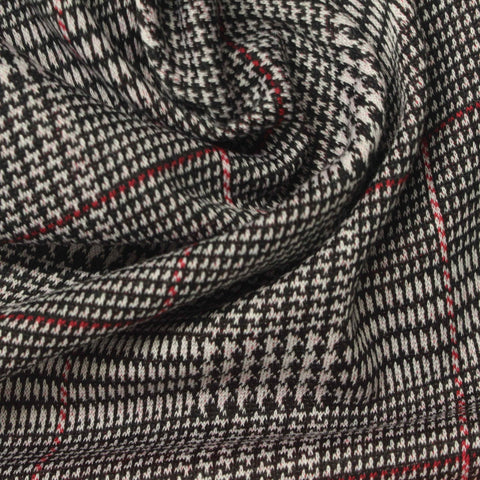 Black Houndstooth Jacquard, Polyester, 260 gsm, 170 cm