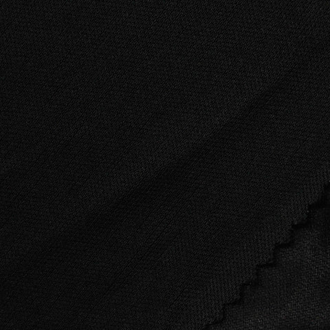 100% Polyester Interlock Knit Fabric, 110 gsm, 160 cm — Black