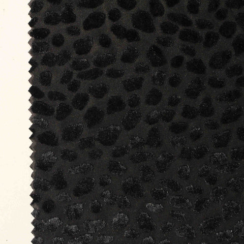 Black Tone-on-Tone Animal Print Mesh, Polyester