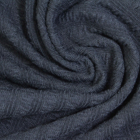 Polyester Stretch Rib Knit Fabric, 290 gsm, 165 cm — Navy