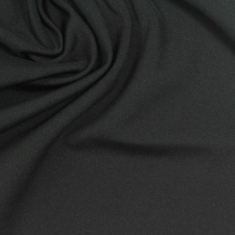 Polyester Stretch Interlock Knit Fabric, 220 gsm, 150 cm — Black
