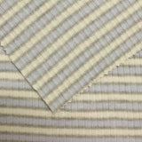 Light Cream Horizontal-Stripe Rib Knit, Viscose-Poly — photo 1