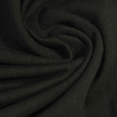 Brushed Cotton Polyester Knit Fabric, 165 gsm, 163 cm — Black