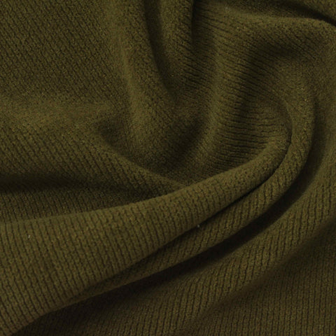 Olive Ribbed Rib Knit, Polyester