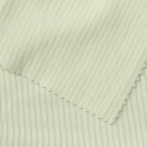 Brushed Viscose Stretch Rib Knit Fabric, 270 gsm, 150 cm — Beige