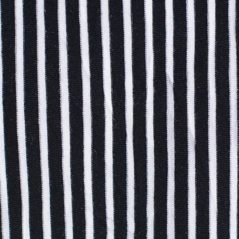 Black Vertical-Stripe Rib Knit, Viscose, 205 gsm
