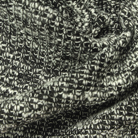 Black Heathered-Marl Interlock Knit, Poly-Viscose