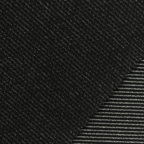 Silver Horizontal-Stripe Jersey Knit, Cotton-Poly