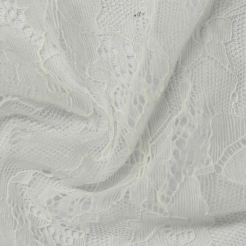 White Floral Lace, Nylon, 90 gsm, 150 cm