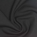 Cotton Polyester Blend Stretch Interlock Knit Fabric, 320 gsm, 155 cm — Black — photo 1