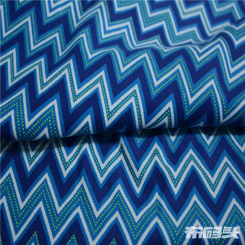 Blue Geometric Corduroy, Cotton