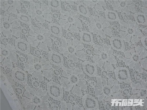 White Floral Lace, Cotton-Nylon, 114 gsm
