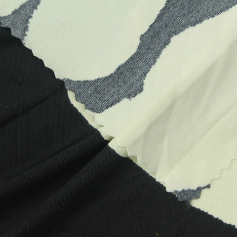 Black Abstract-Brushstroke Jersey Knit, Nylon-Spandex