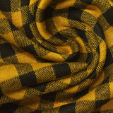 Yellow Check Interlock Knit, Polyester — photo 1