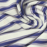 Blue Horizontal-Stripe Jersey Knit, Polyester, 170 gsm — photo 1