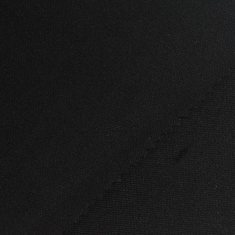 Acetate Stretch Piqué Knit Fabric, 213 gsm, 145 cm — Black