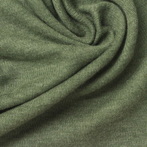Green Heather Rib Knit, Poly-Cotton