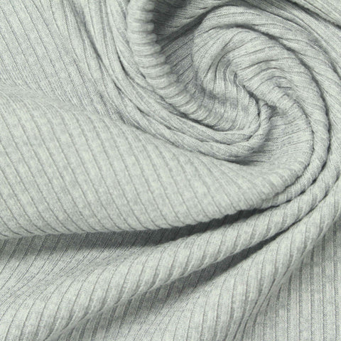 Grey Heather Rib Knit, Polyester