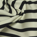 Black Horizontal-Stripe Scuba Knit, Modal-Poly — photo 1