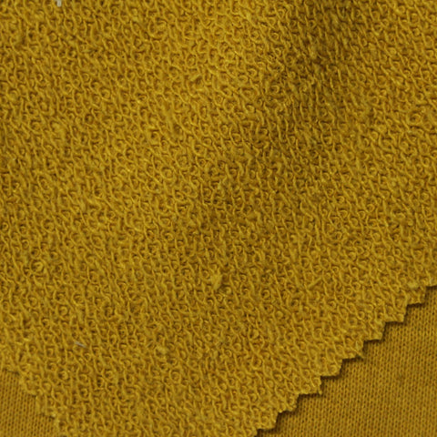 Polyester Cotton French Terry Fabric, 265 gsm, 160 cm — Yellow