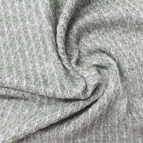 Jacquard Polyester Viscose Stretch Knit Fabric, 182 gsm, 155 cm — Green