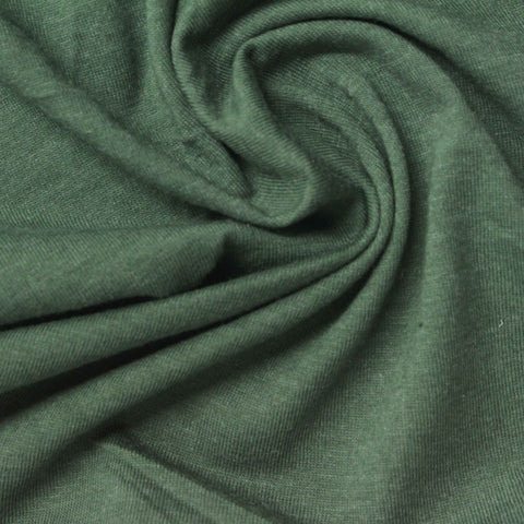 Green Heather Jersey Knit, Cotton-Poly, 130 gsm