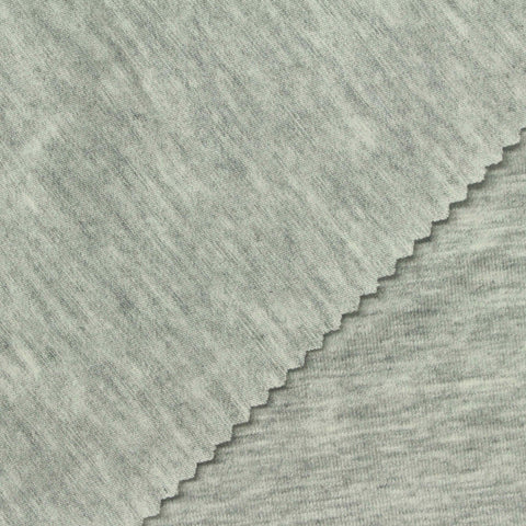 Heather Grey Marl Jersey Knit, Poly-Viscose, 205 gsm