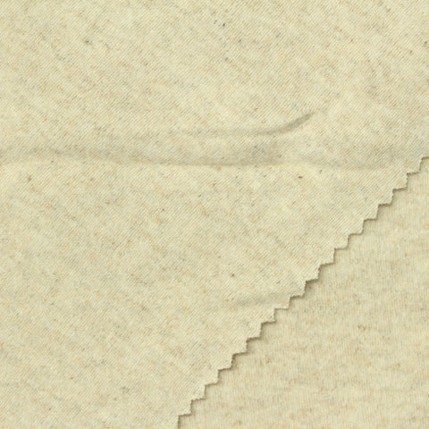 Light Beige Marl Interlock Knit, Cotton, 256 gsm