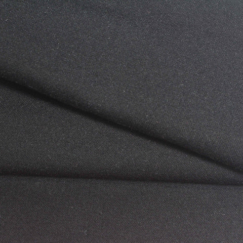 Nylon Viscose Stretch Ponte Knit Fabric, 280 gsm, 160 cm — Black