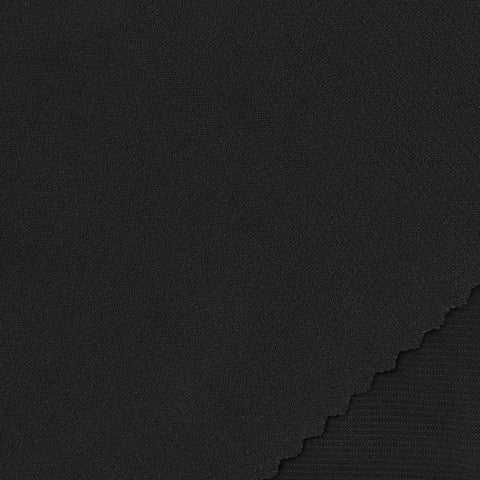 Polyester Stretch Linen-Look Fabric, 200 gsm, 155 cm — Black