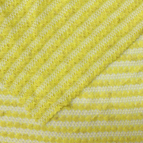 Yellow Horizontal-Stripe Chunky Knit, Poly-Viscose