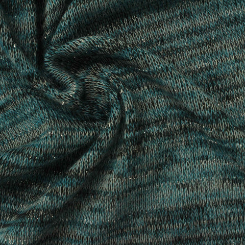 Teal Marl Chunky Knit, 172 gsm, 150 cm, ref EF-222491