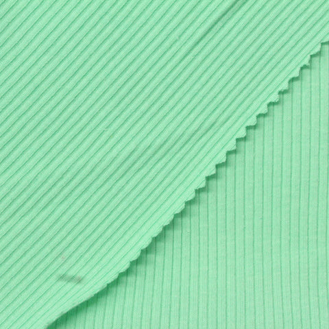 Mint Ribbed Rib Knit, Cotton-Poly