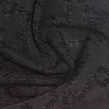Black Geometric-Diamond Pointelle Knit, Poly-Metallic — photo 1